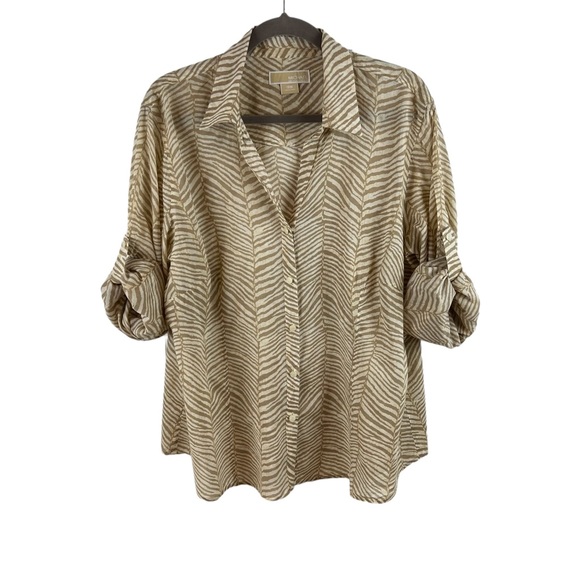 Michael Kors Women’s Button Down Cotton Blouse Sz 18W - Picture 1 of 10